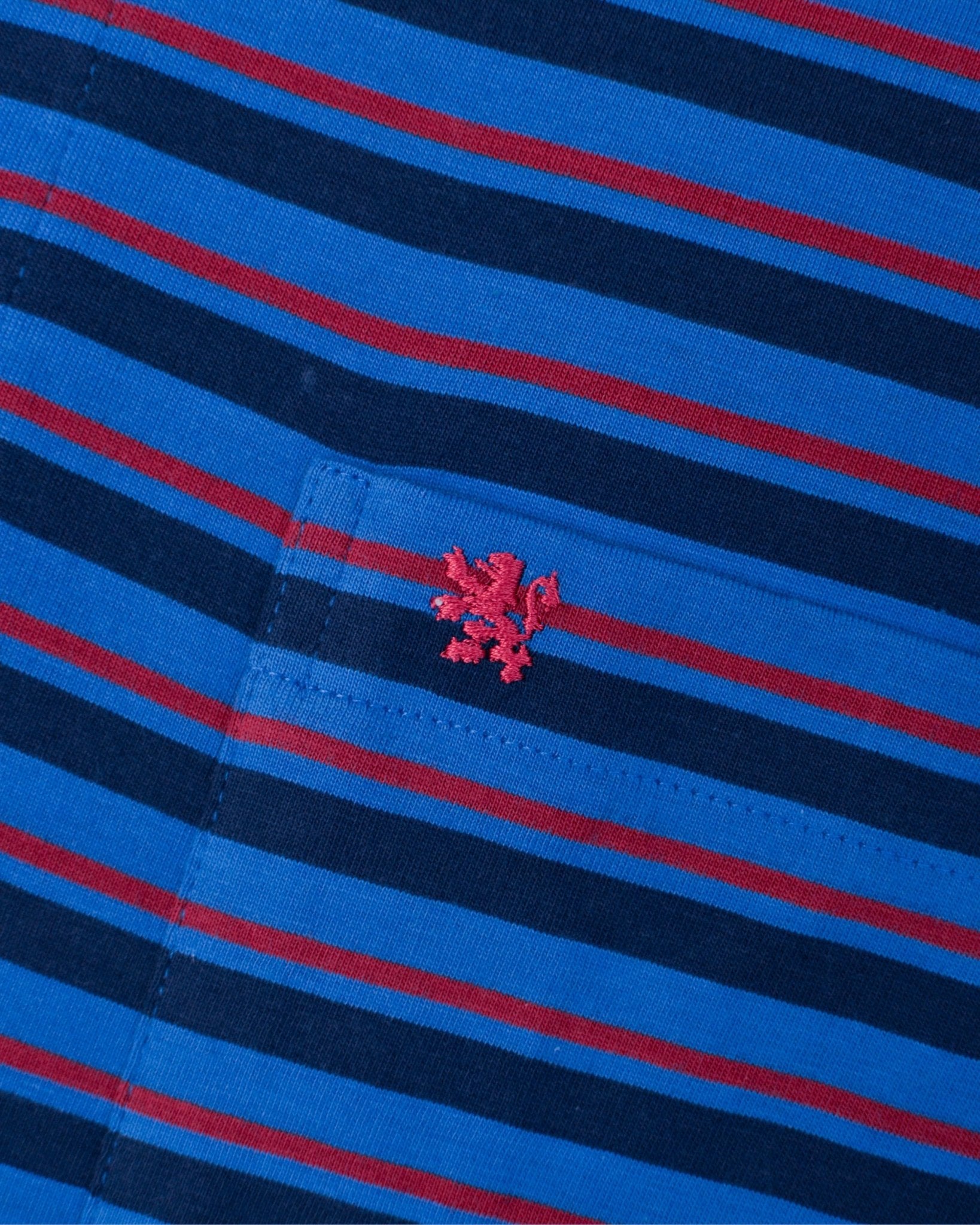 Manchester Polo - Algodón - Rayas Clásica - Manga corta color azul para hombre