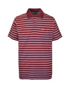 Manchester Polo - Algodón - Rayas Clásica - Manga corta color rojo para hombre