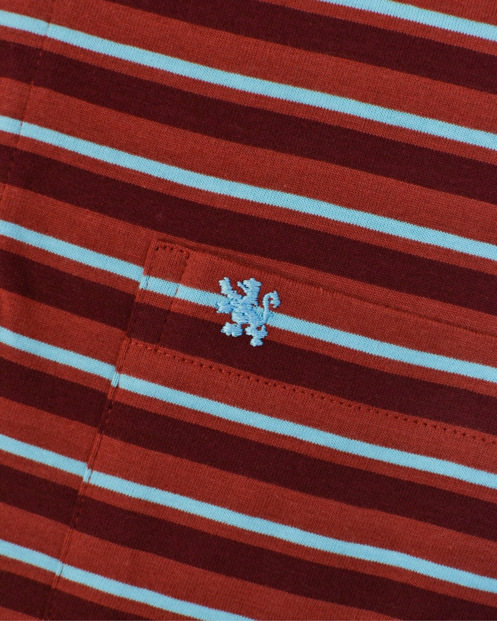 Manchester Polo - Algodón - Rayas Clásica - Manga corta color rojo para hombre