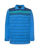 Manchester Polo - Algodón - Degradado Rayas - Manga Larga color azul para hombre