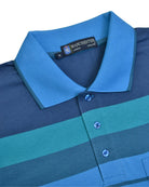 Manchester Polo - Algodón - Degradado Rayas - Manga Larga color azul para hombre