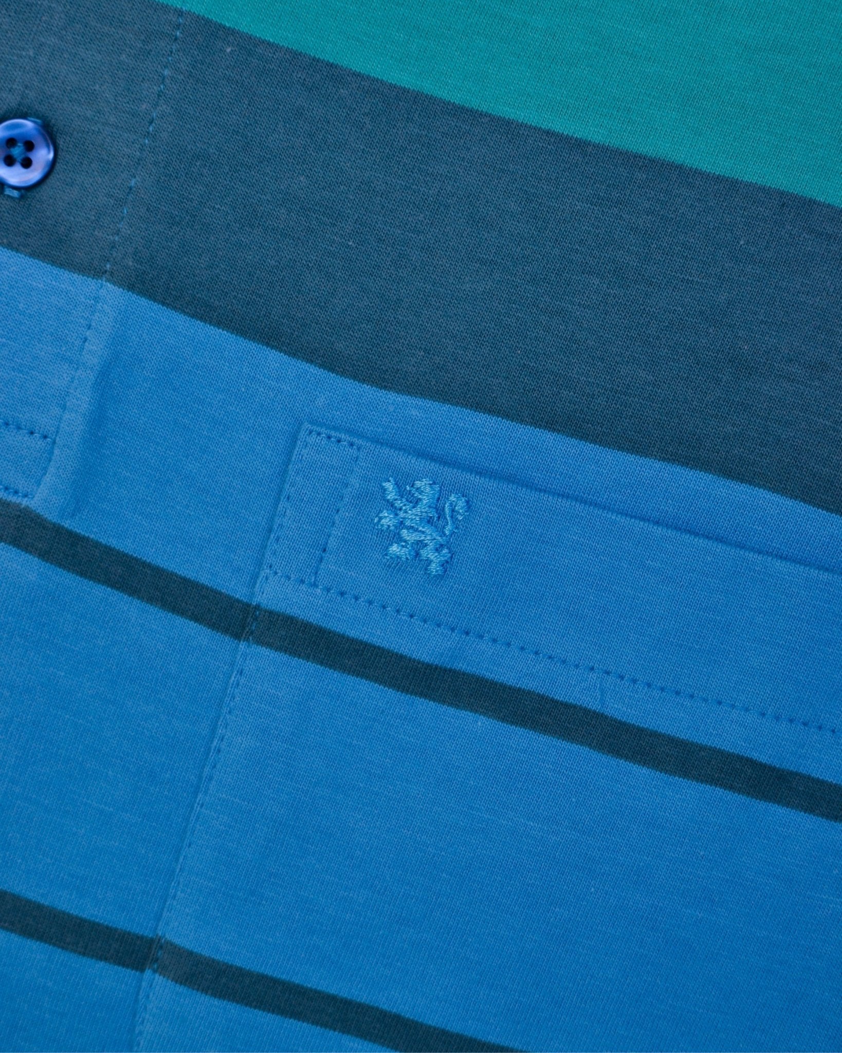 Manchester Polo - Algodón - Degradado Rayas - Manga Larga color azul para hombre