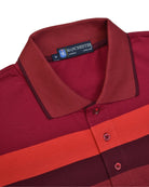 Manchester Polo - Algodón - Degradado Rayas - Manga Larga color vino para hombre