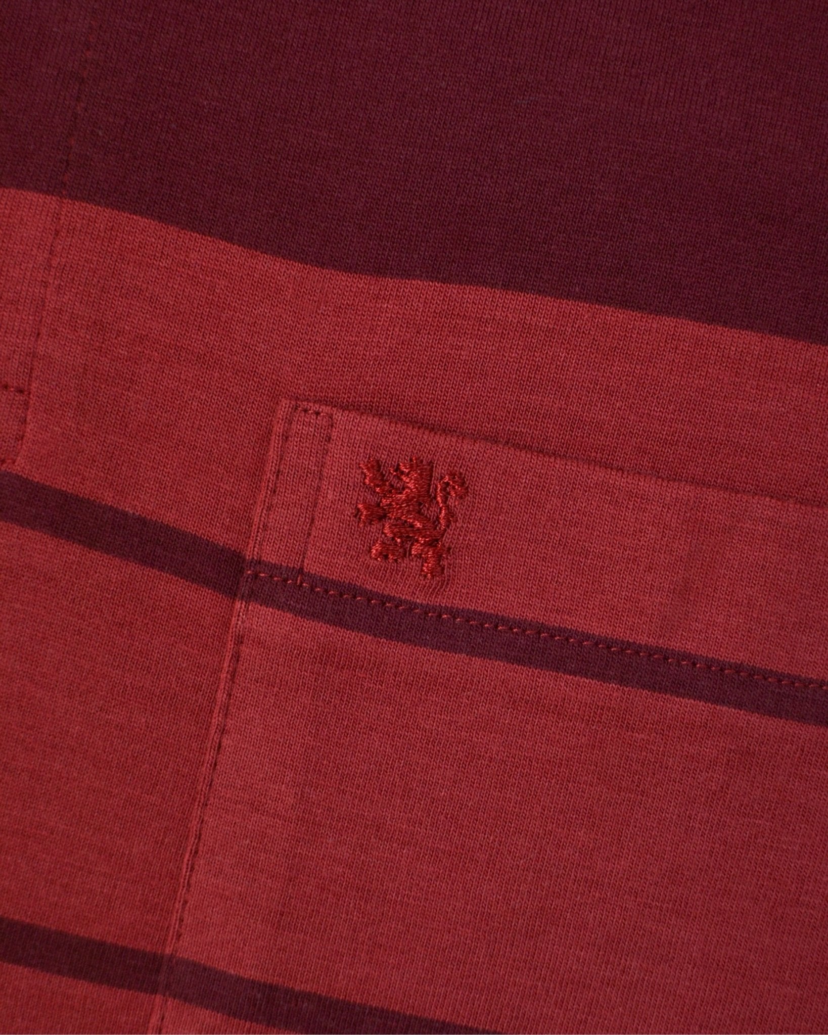 Manchester Polo - Algodón - Degradado Rayas - Manga Larga color vino para hombre