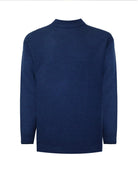 Manchester Sweater con Cuello Redondo y Tejido de Líneas Inclinadas color marino jaspe para hombre
