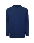 Manchester Sweater con Cuello Redondo y Tejido de Líneas Inclinadas color marino jaspe para hombre