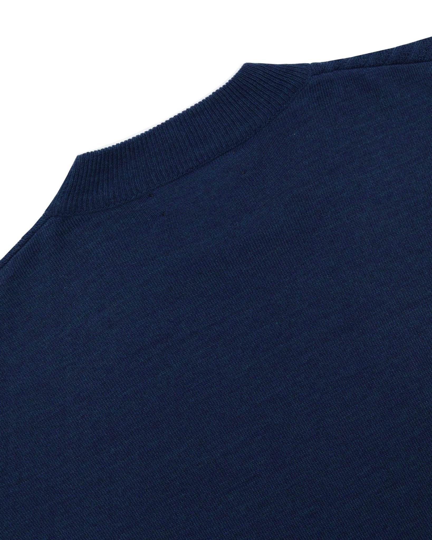 Manchester Sweater con Cuello Redondo y Tejido de Líneas Inclinadas color marino jaspe para hombre