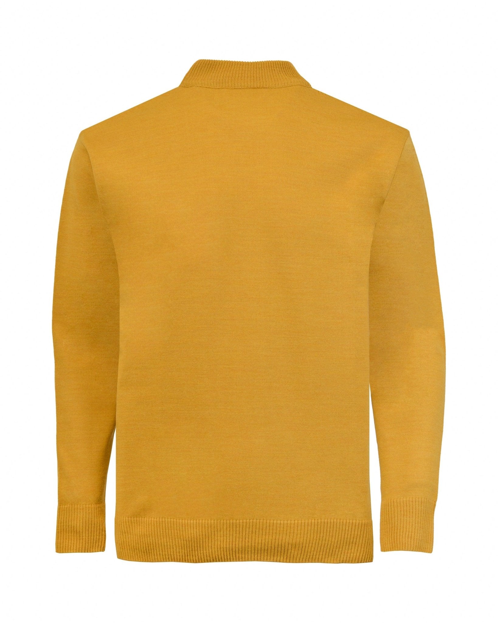 Manchester Sweater con Cuello Redondo y Tejido de Líneas Inclinadas color mostaza para hombre
