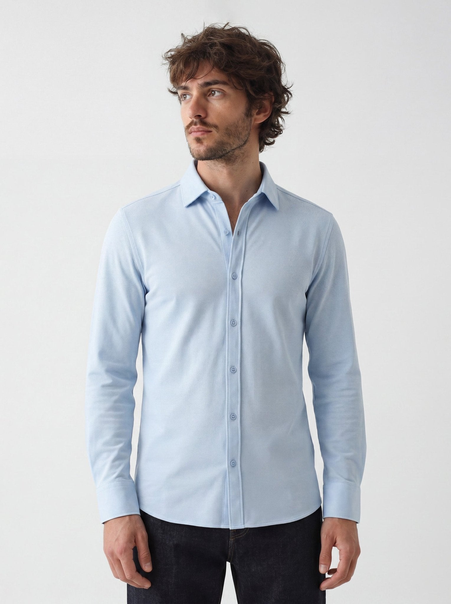 Manchester Performance Camisa Casual Slim Fit color cielo para hombre