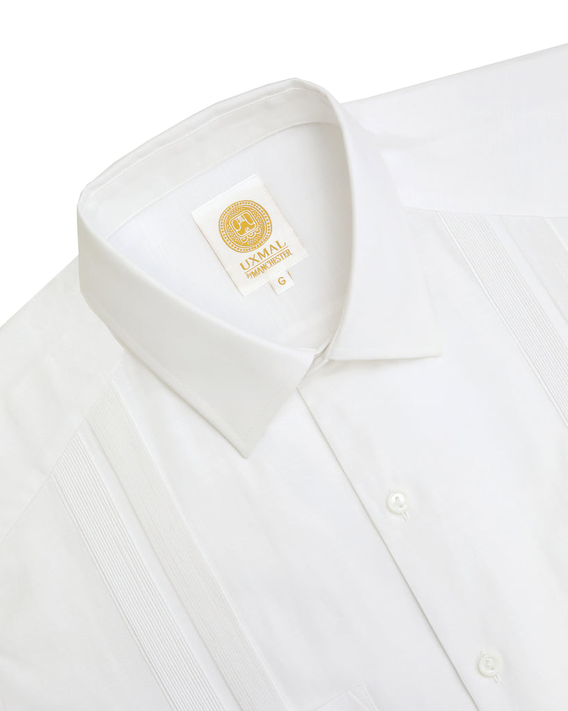 Manchester Uxmal Guayabera Blanca Cuello Botones