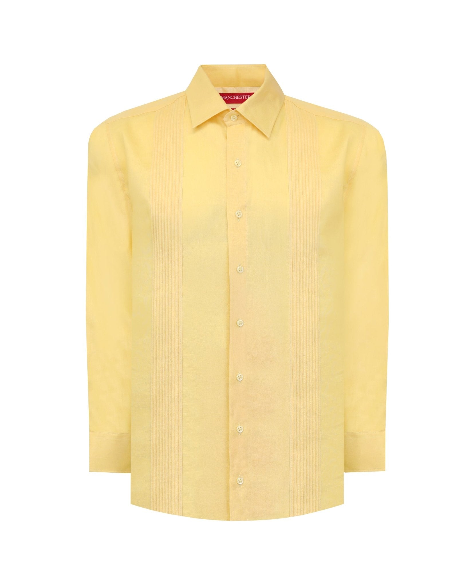 Manchester Guayabera sin Bolsas Slim Fit con Puño Convertible de Lino - Manchester