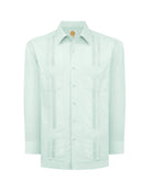 Manchester Guayabera Lisa Big and Tall Algodón y Poliéster color menta para hombre