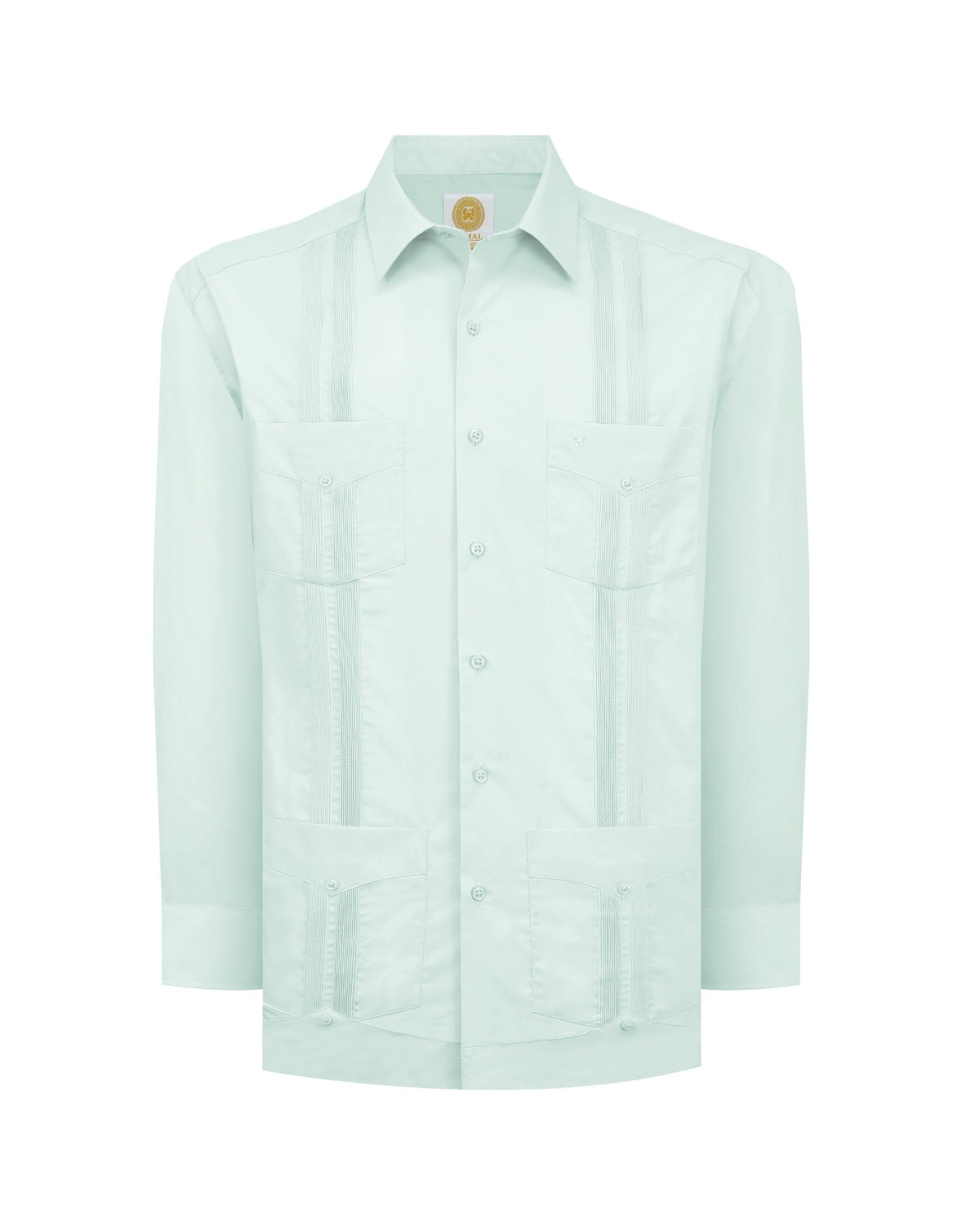 Manchester Guayabera Lisa Big and Tall Algodón y Poliéster color menta para hombre
