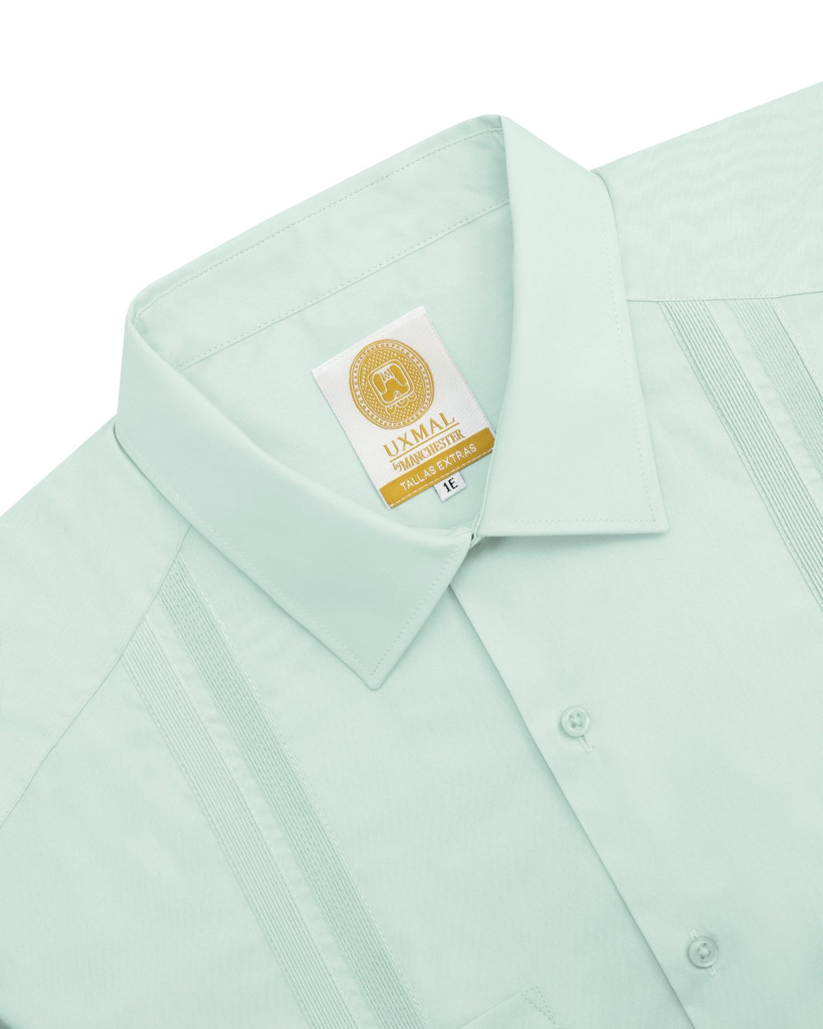 Manchester Guayabera Lisa Big and Tall Algodón y Poliéster color menta para hombre