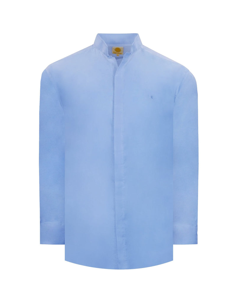 Guayabera Cuello Mao Sin Bolsas - Mezcla Lino - Manchester