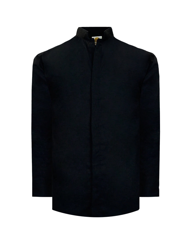 Guayabera Cuello Mao Sin Bolsas - Mezcla Lino - Manchester