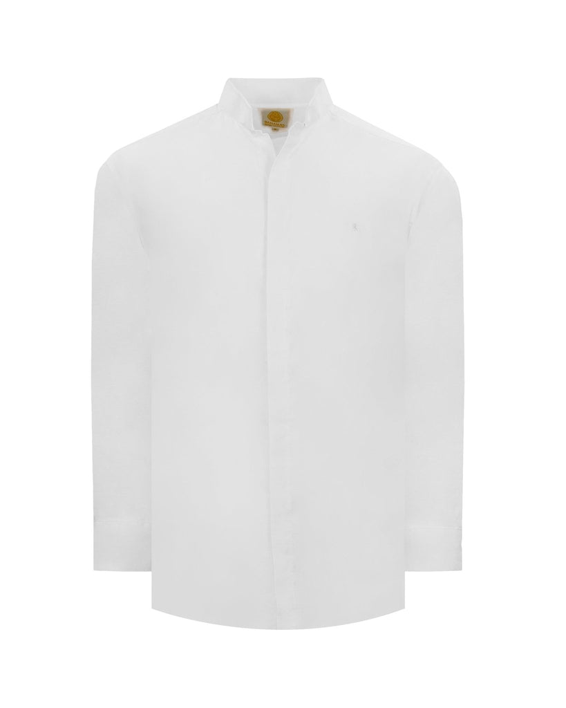 Guayabera Cuello Mao Sin Bolsas - Mezcla Lino - Manchester