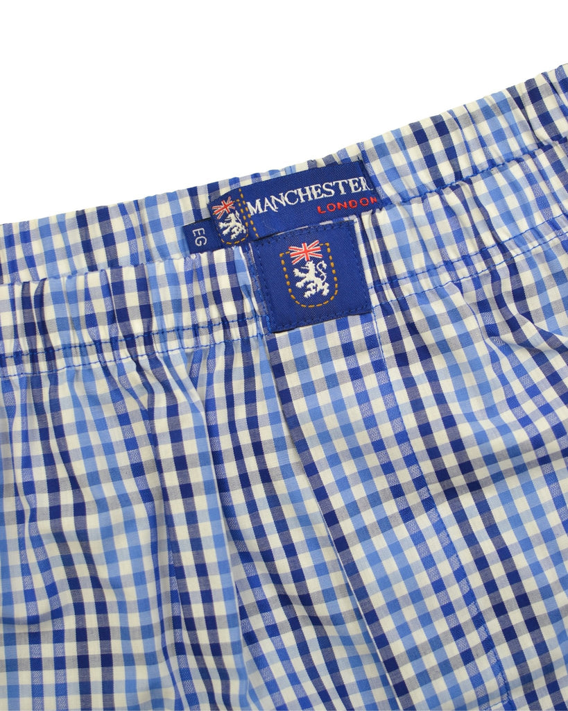 Manchester Boxer Cuadros Azul 100% Algodón - Manchester