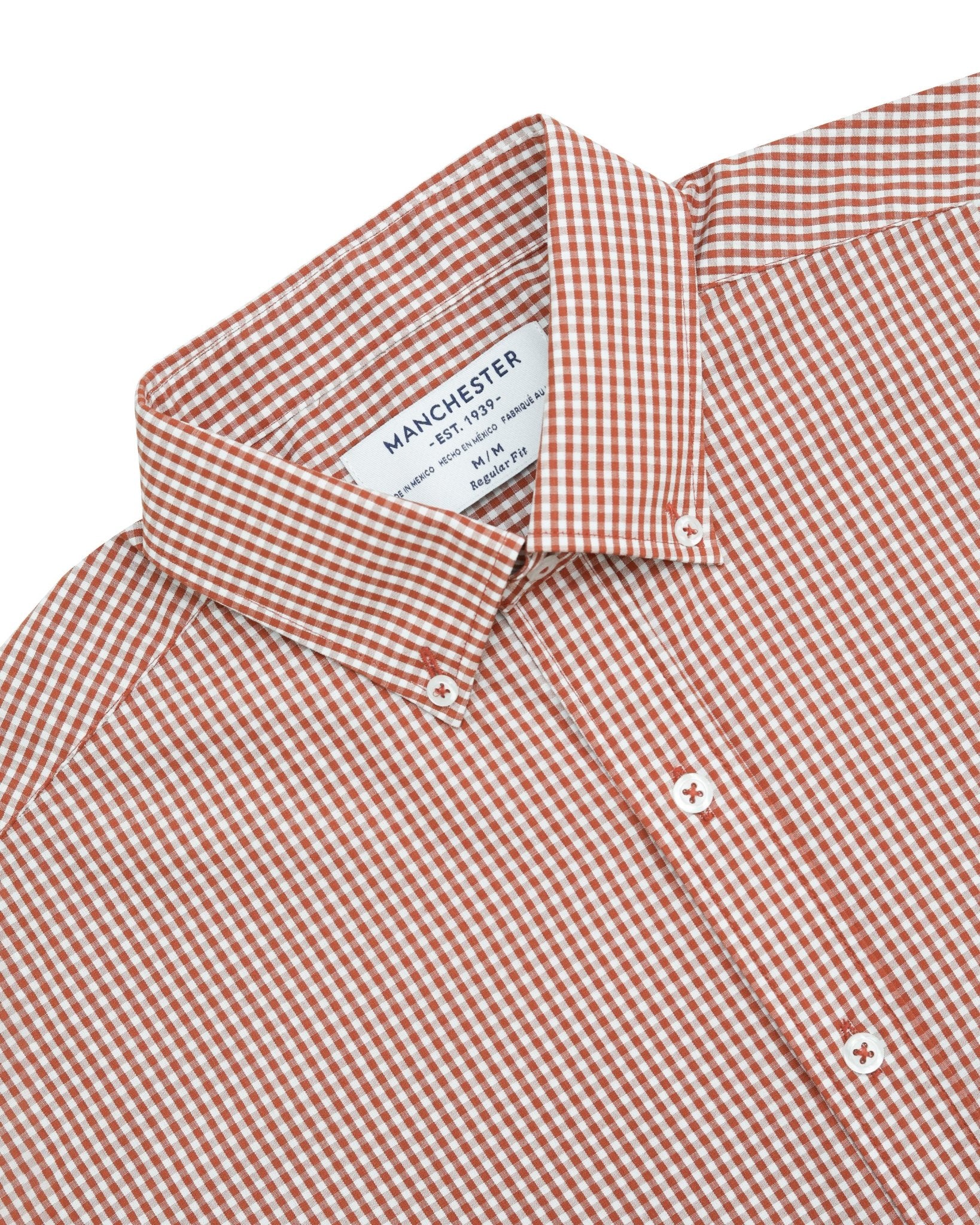 Manchester Camisa Button Down Cuadritos Vichy - Manga Corta - Manchester