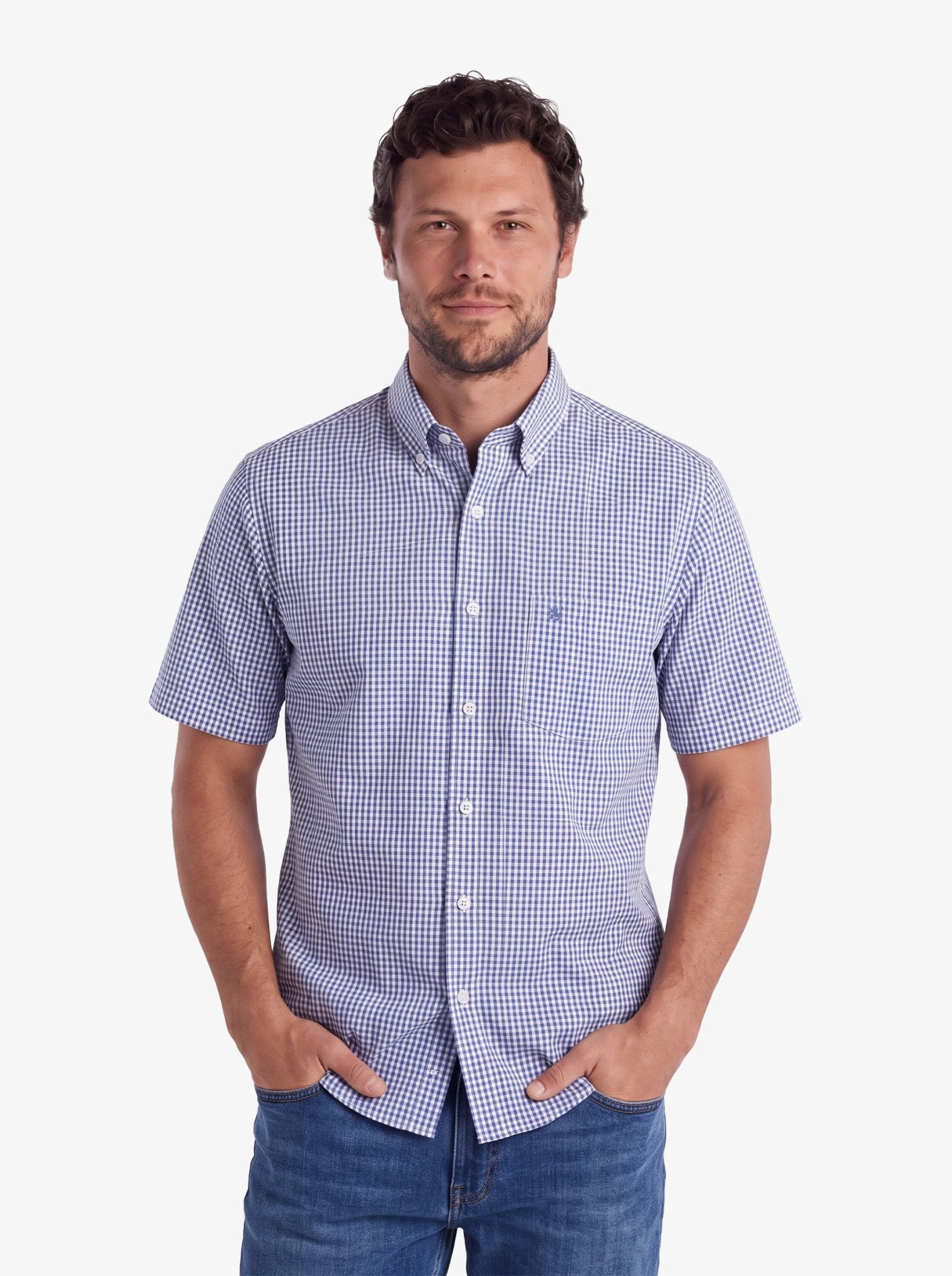 Manchester Camisa Button Down Cuadritos Vichy - Manga Corta - Manchester