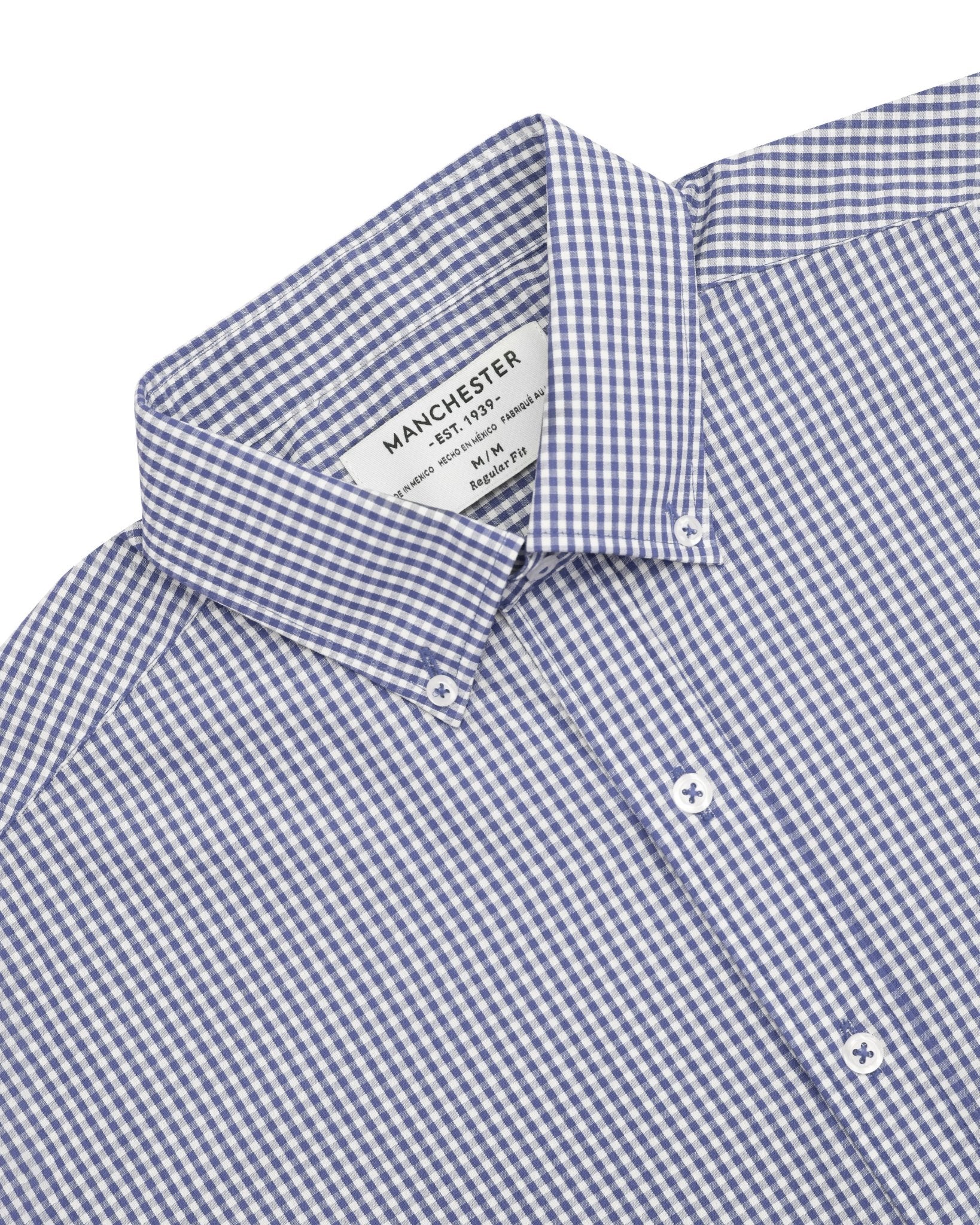 Manchester Camisa Button Down Cuadritos Vichy - Manga Corta - Manchester