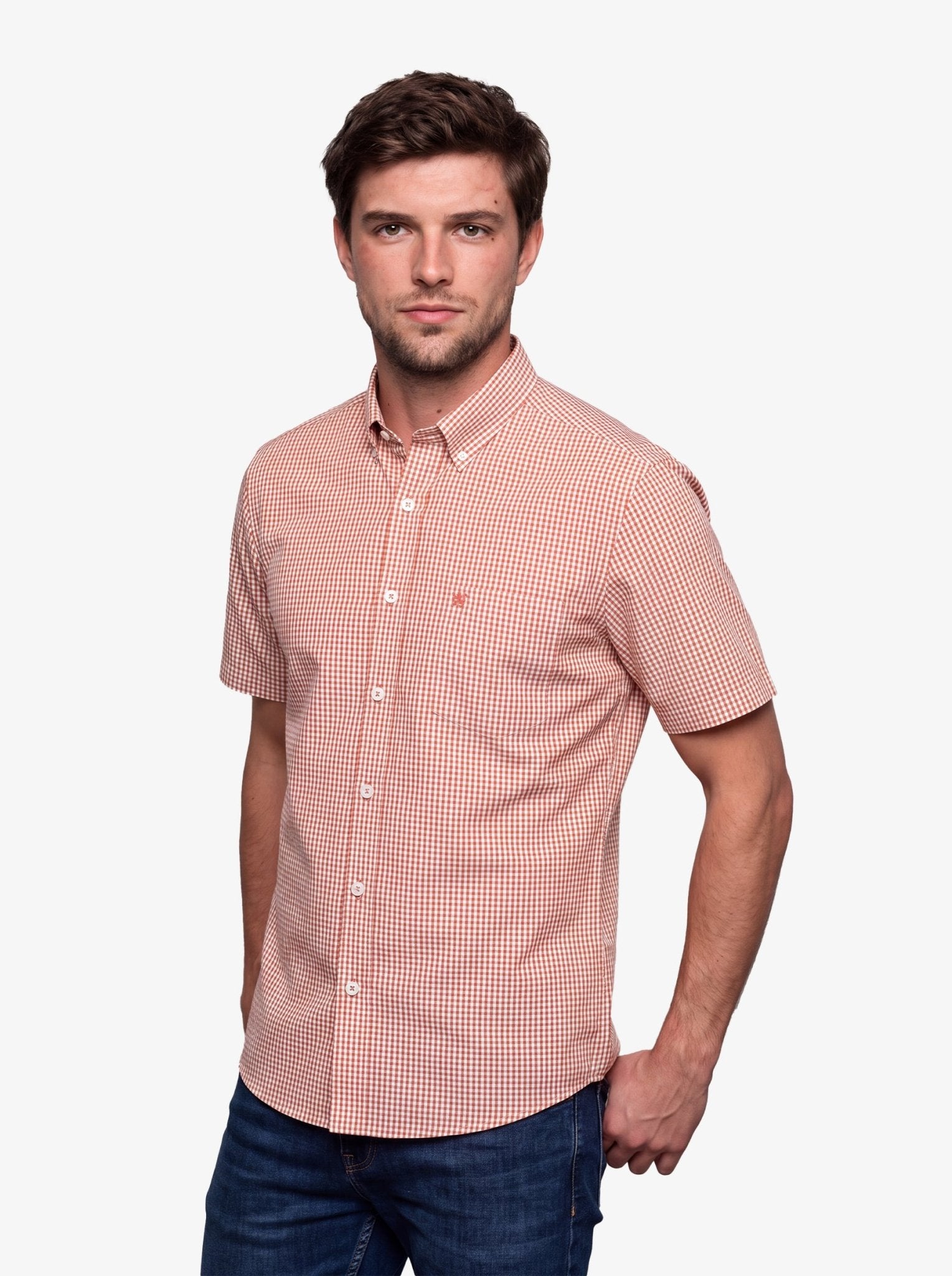 Manchester Camisa Button Down Cuadritos Vichy - Manga Corta - Manchester