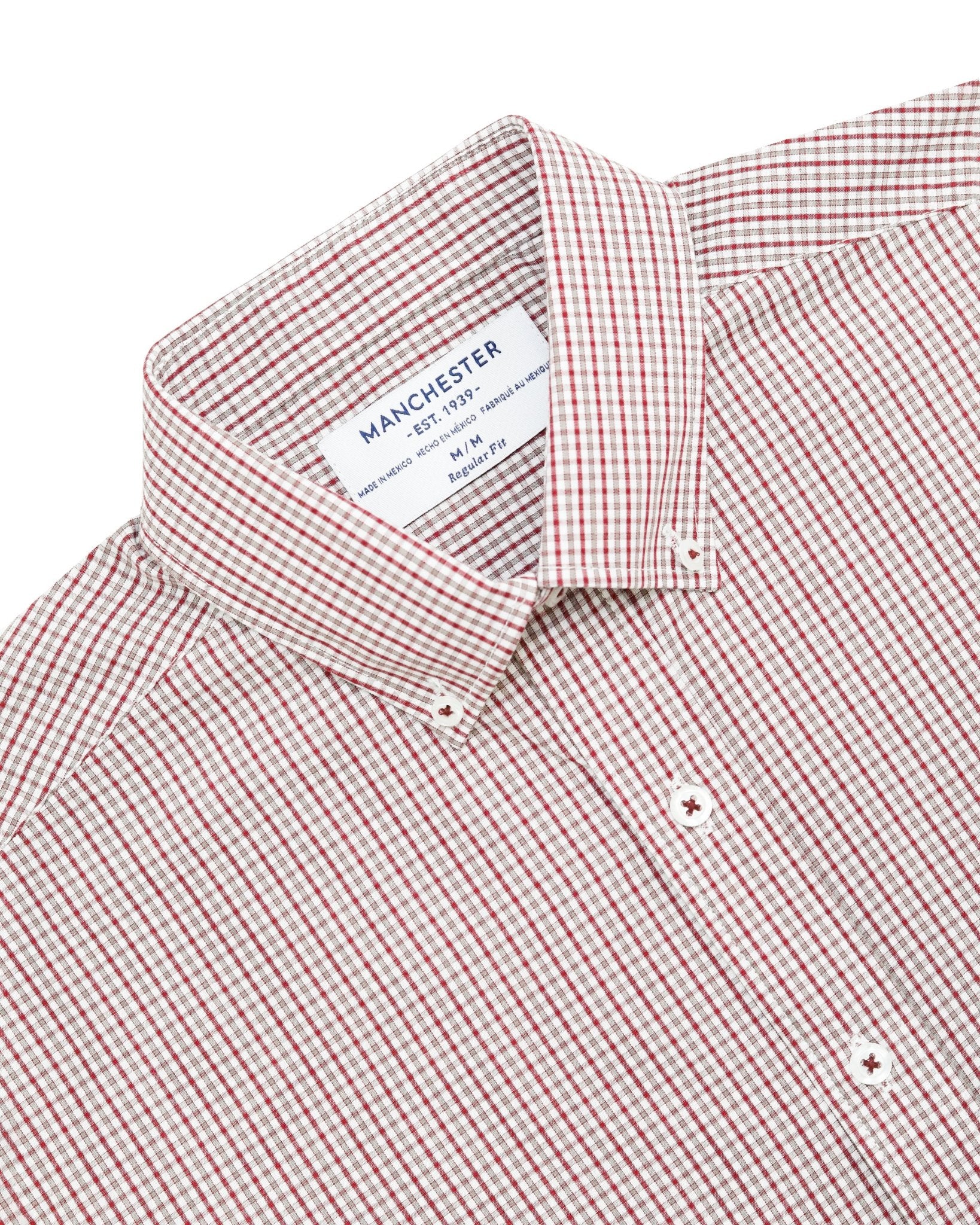Manchester Camisa Button Down Cuadros - Manga Corta - Manchester