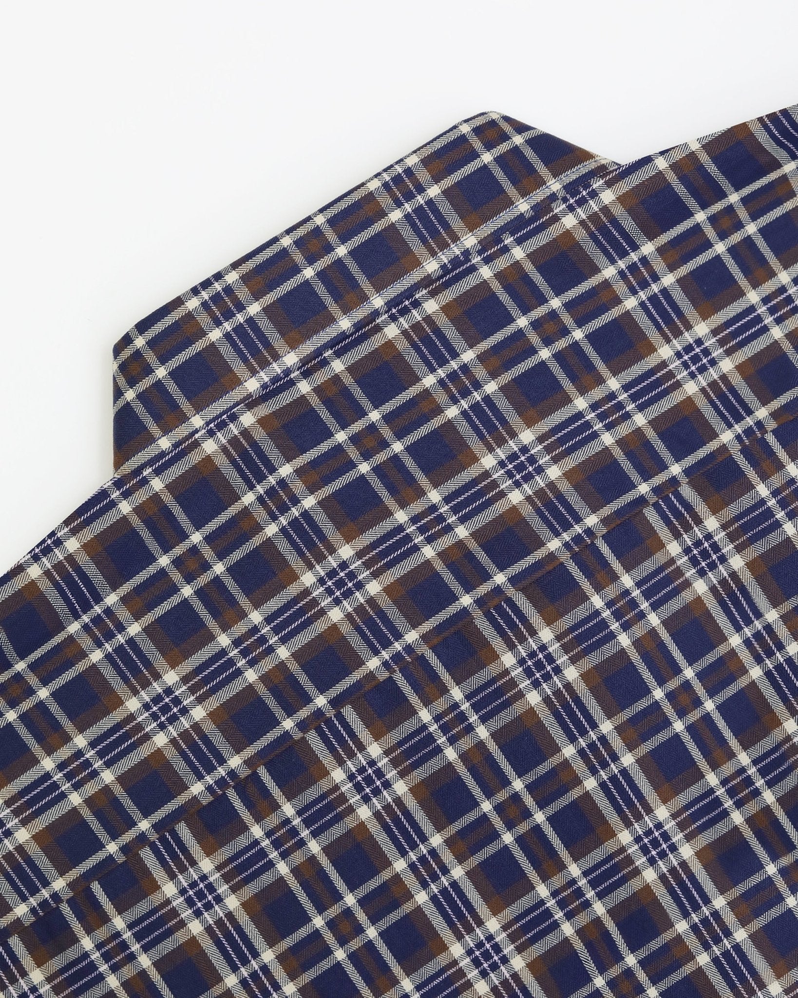 Manchester Camisa Casual a Cuadros Marrón y Azul - Corte Regular - Manchester