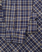 Manchester Camisa Casual a Cuadros Marrón y Azul - Corte Regular - Manchester