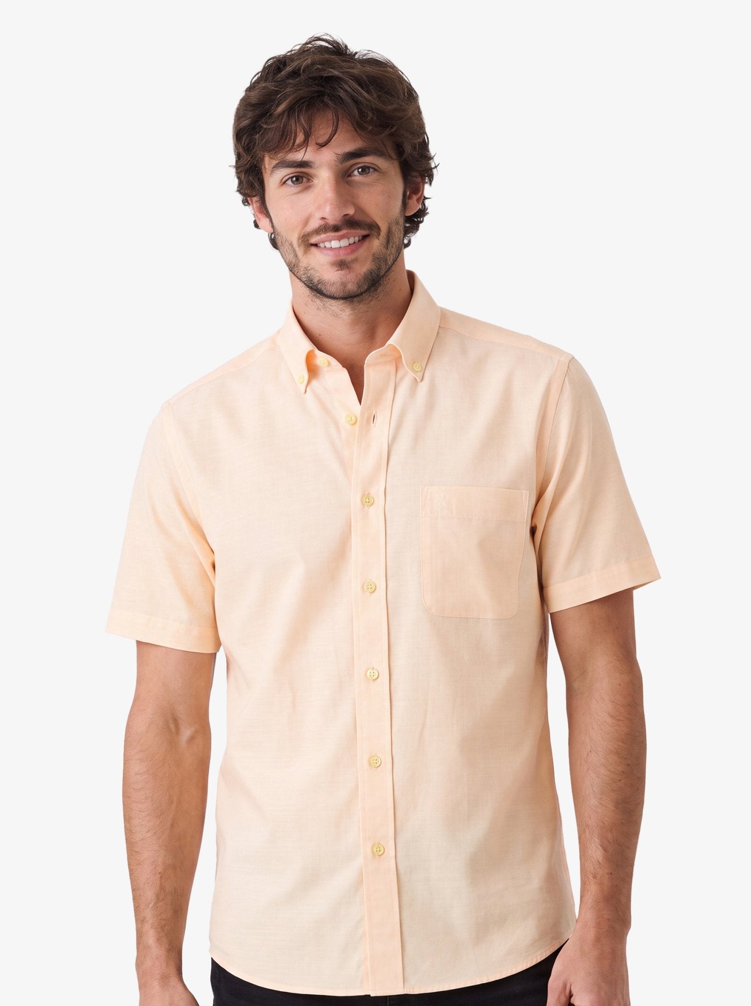 Manchester Camisa Casual Algodón y Poliéster color trigo para hombre