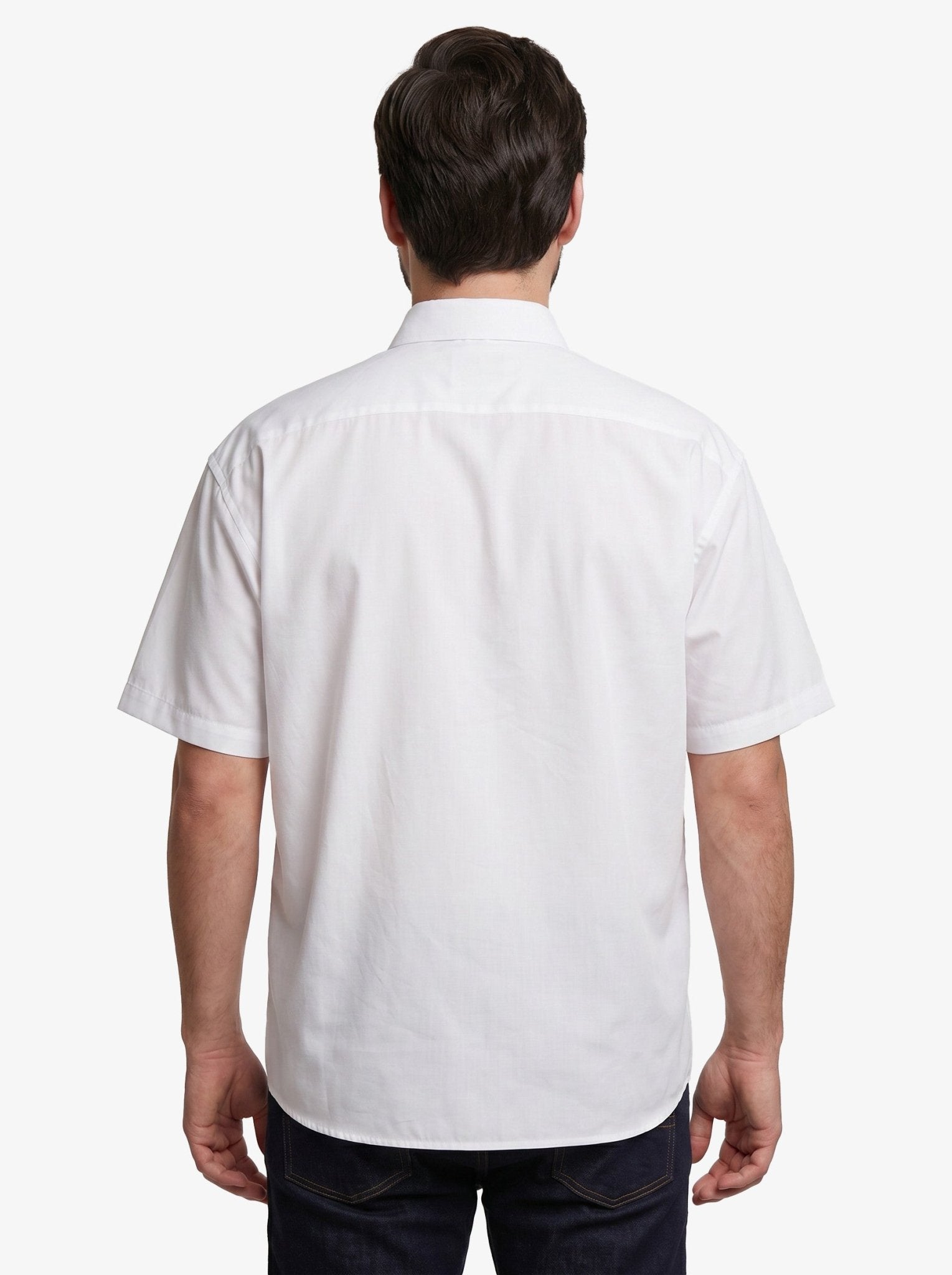 Manchester Camisa Casual Big and Tall Algodón y Poliéster Manga Corta color blanco para hombre