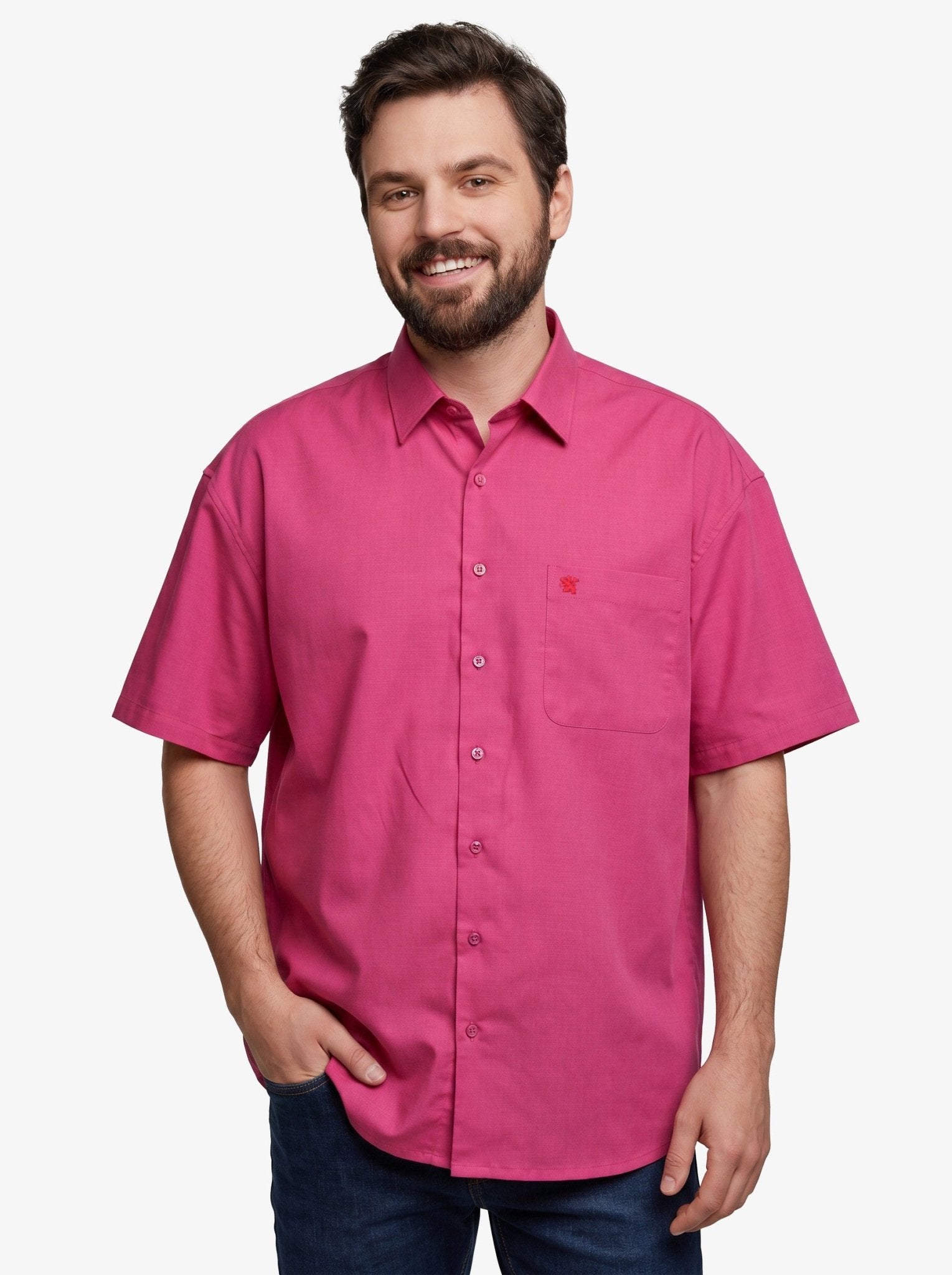 Manchester Camisa Casual Big and Tall Algodón y Poliéster Manga Corta - Manchester