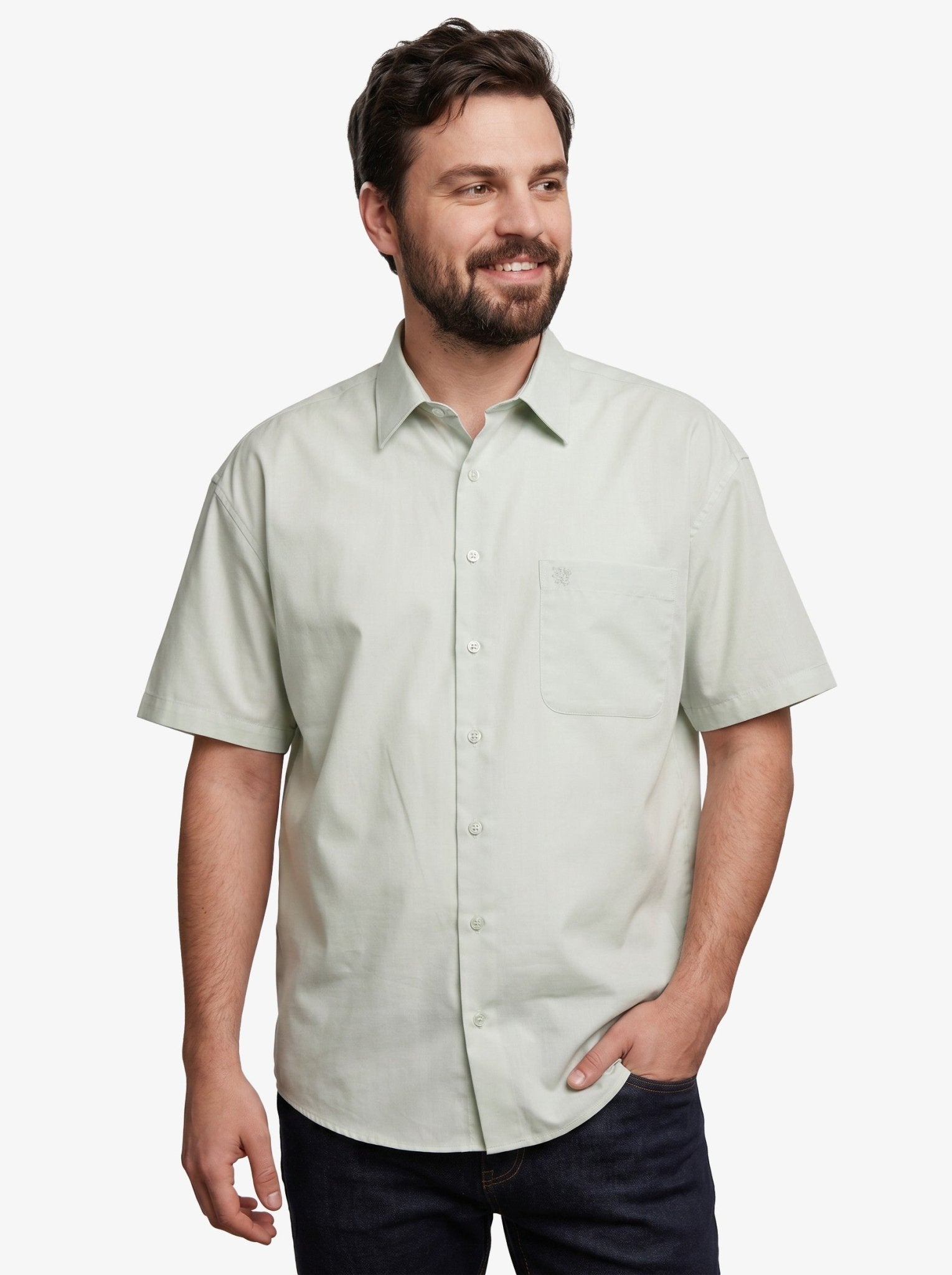 Manchester Camisa Casual Big and Tall Algodón y Poliéster Manga Corta - Manchester