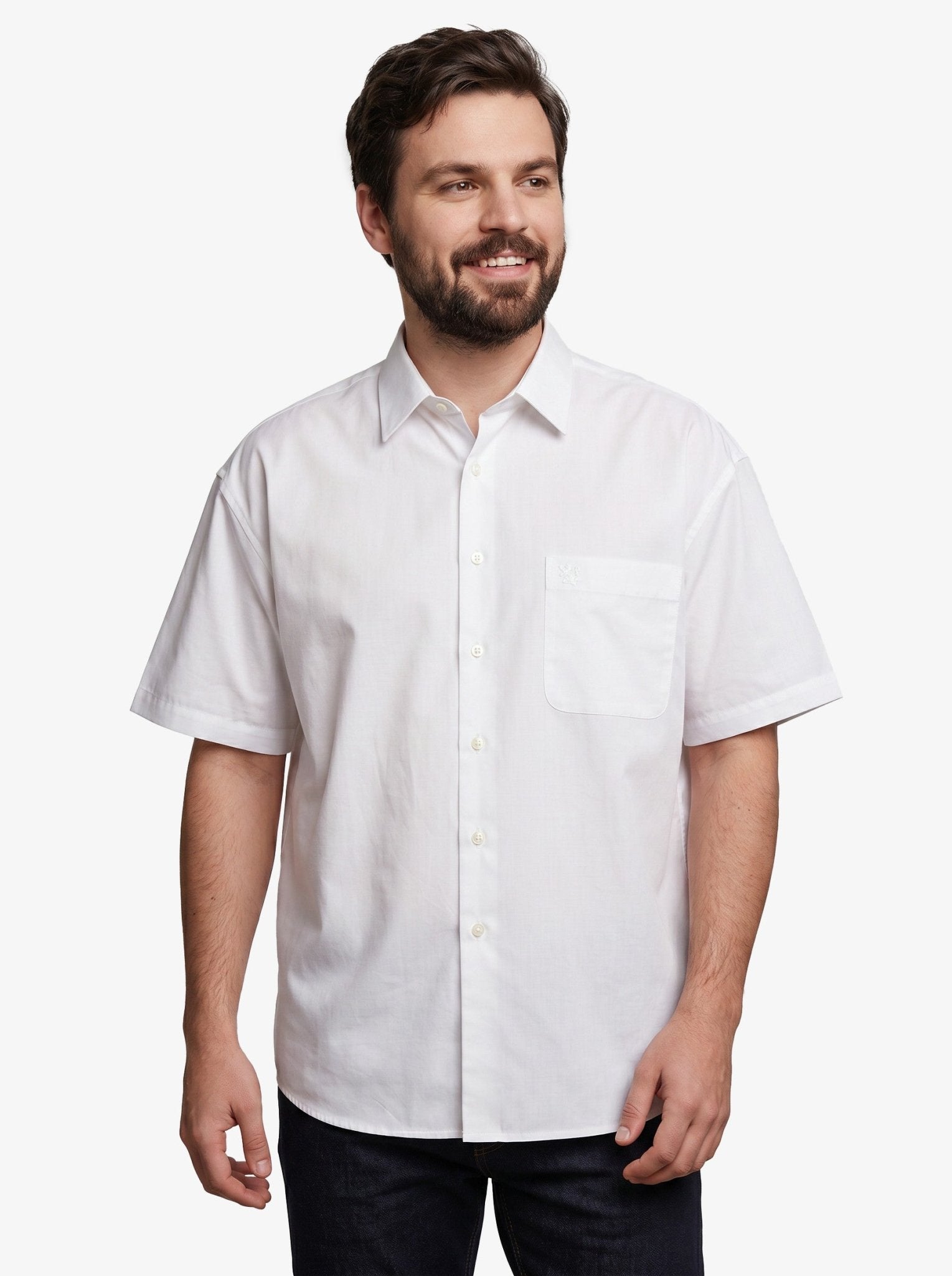 Manchester Camisa Casual Big and Tall Algodón y Poliéster Manga Corta - Manchester