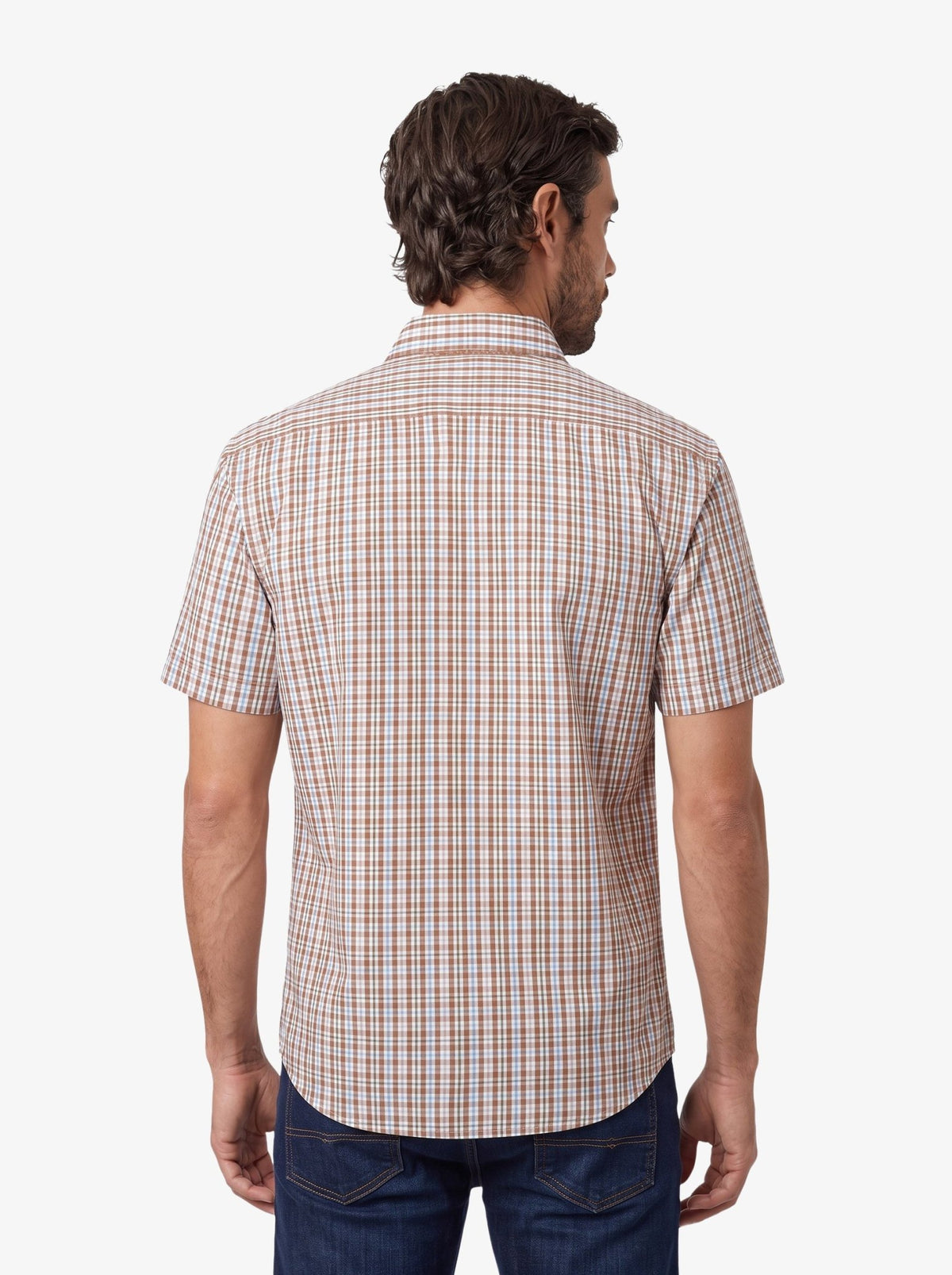 Manchester Camisa Casual Button Down Cuadros Manga Corta - Manchester