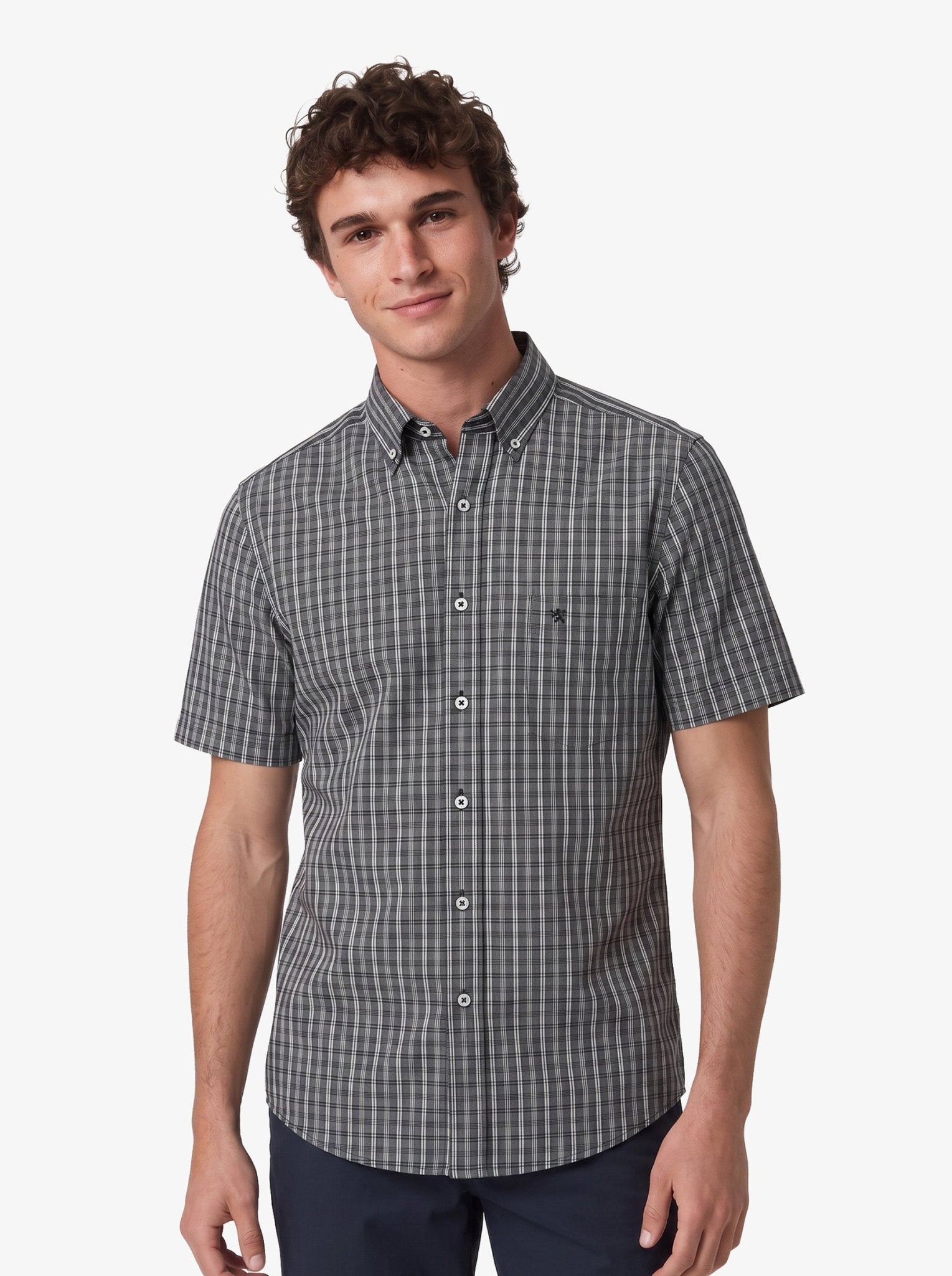 Manchester Camisa Casual Button Down - Manga Corta - Manchester