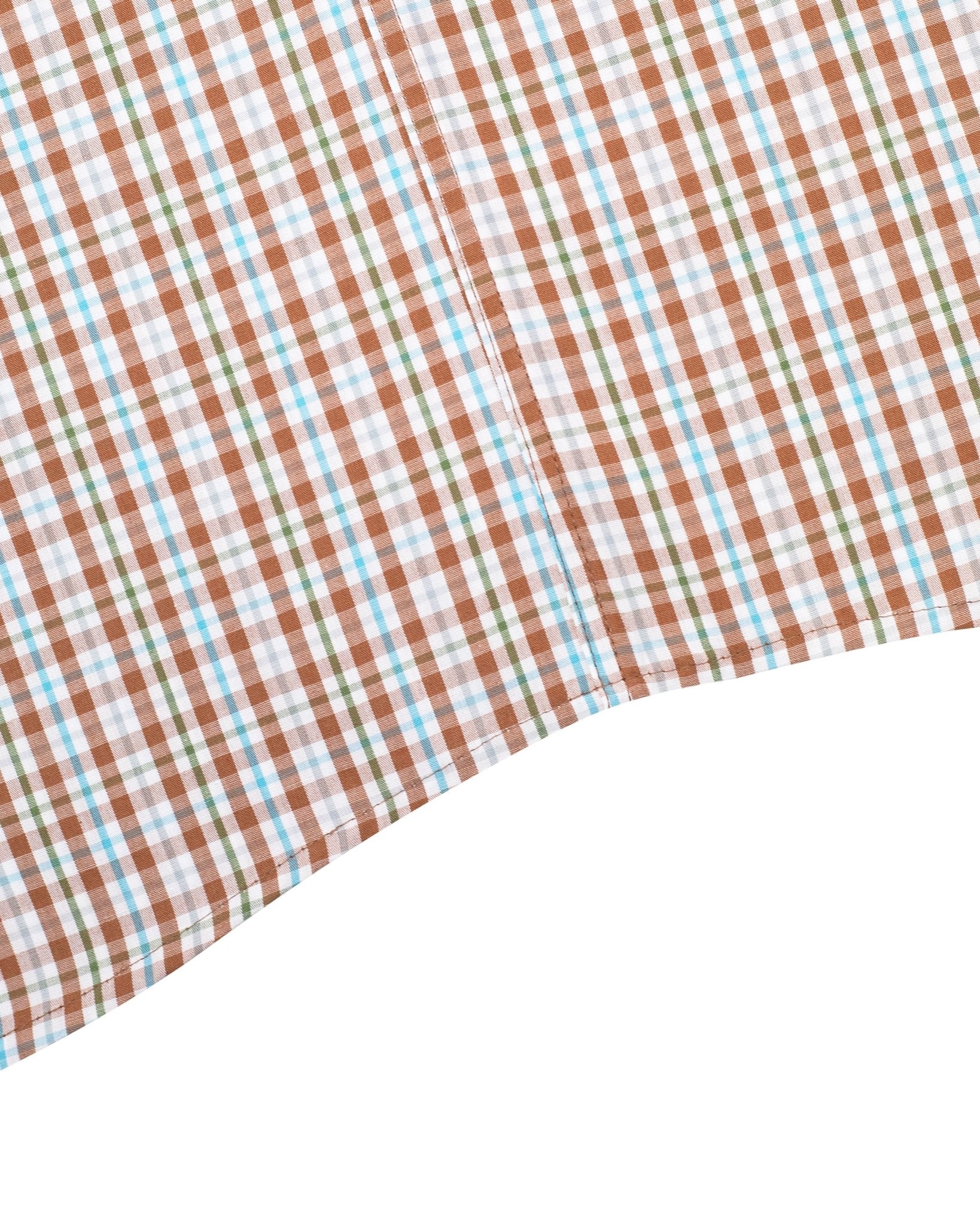 Manchester Camisa Casual Button Down Manga Corta Cuadrícula - Manchester