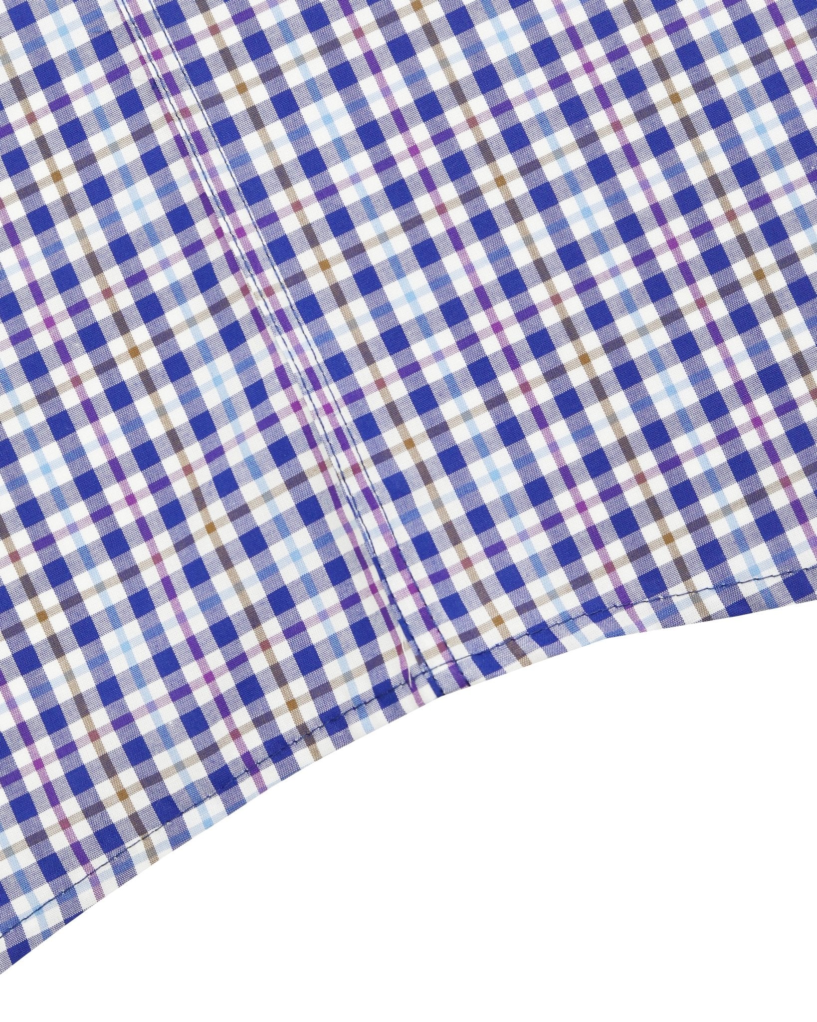 Manchester Camisa Casual Button Down Manga Corta Cuadrícula - Manchester