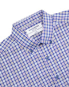 Manchester Camisa Casual Button Down Manga Corta Cuadrícula - Manchester