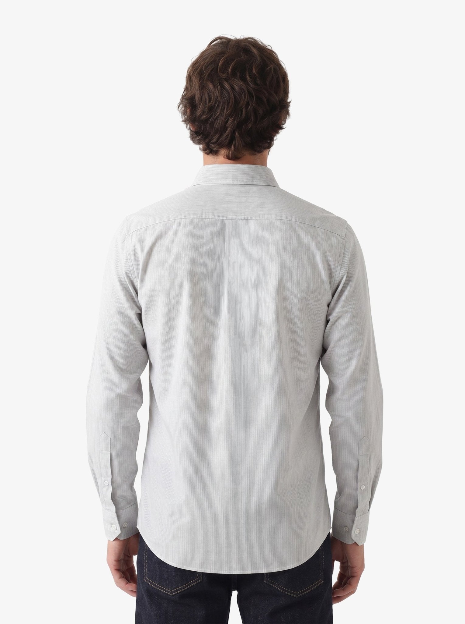 Manchester Camisa Casual Button Down Micro Rayas y Bolsillo Frontal - Manchester
