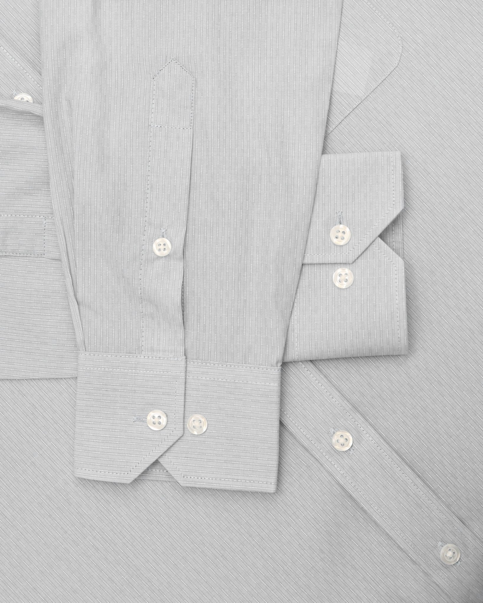 Manchester Camisa Casual Button Down Micro Rayas y Bolsillo Frontal - Manchester
