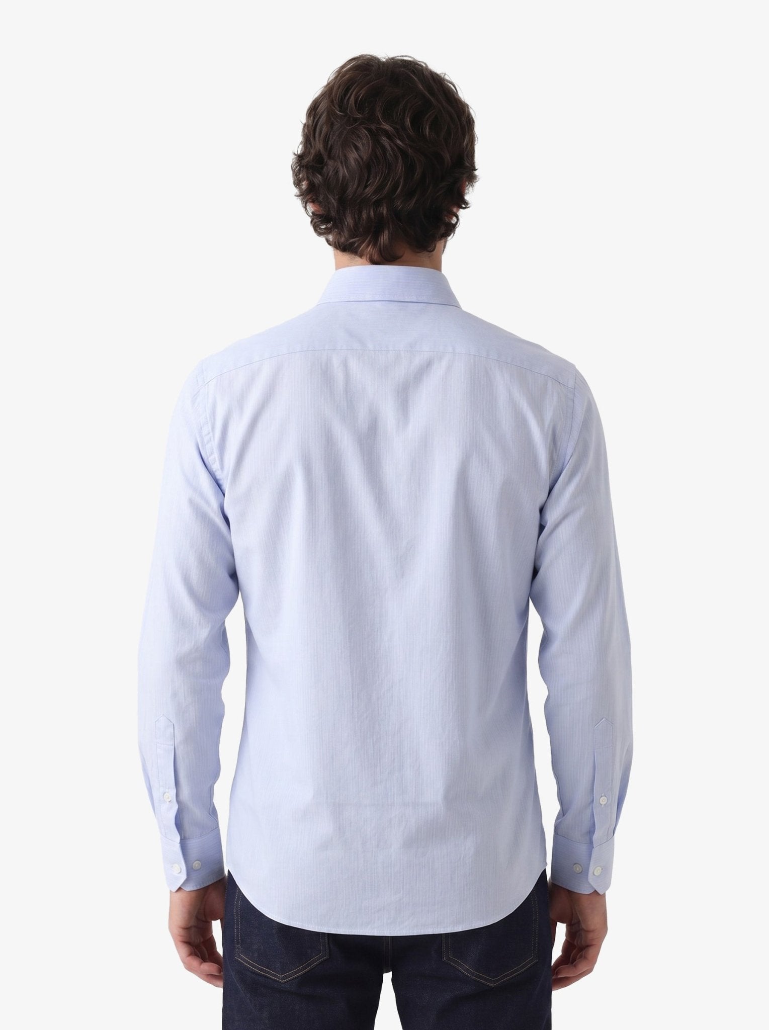 Manchester Camisa Casual Button Down Micro Rayas y Bolsillo Frontal - Manchester