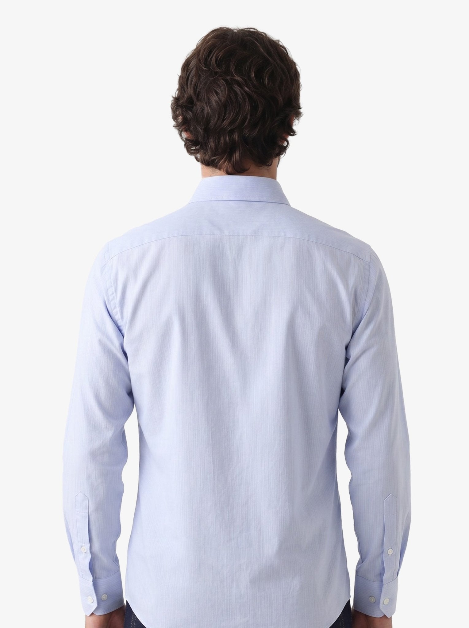 Manchester Camisa Casual Button Down Micro Rayas y Bolsillo Frontal - Manchester