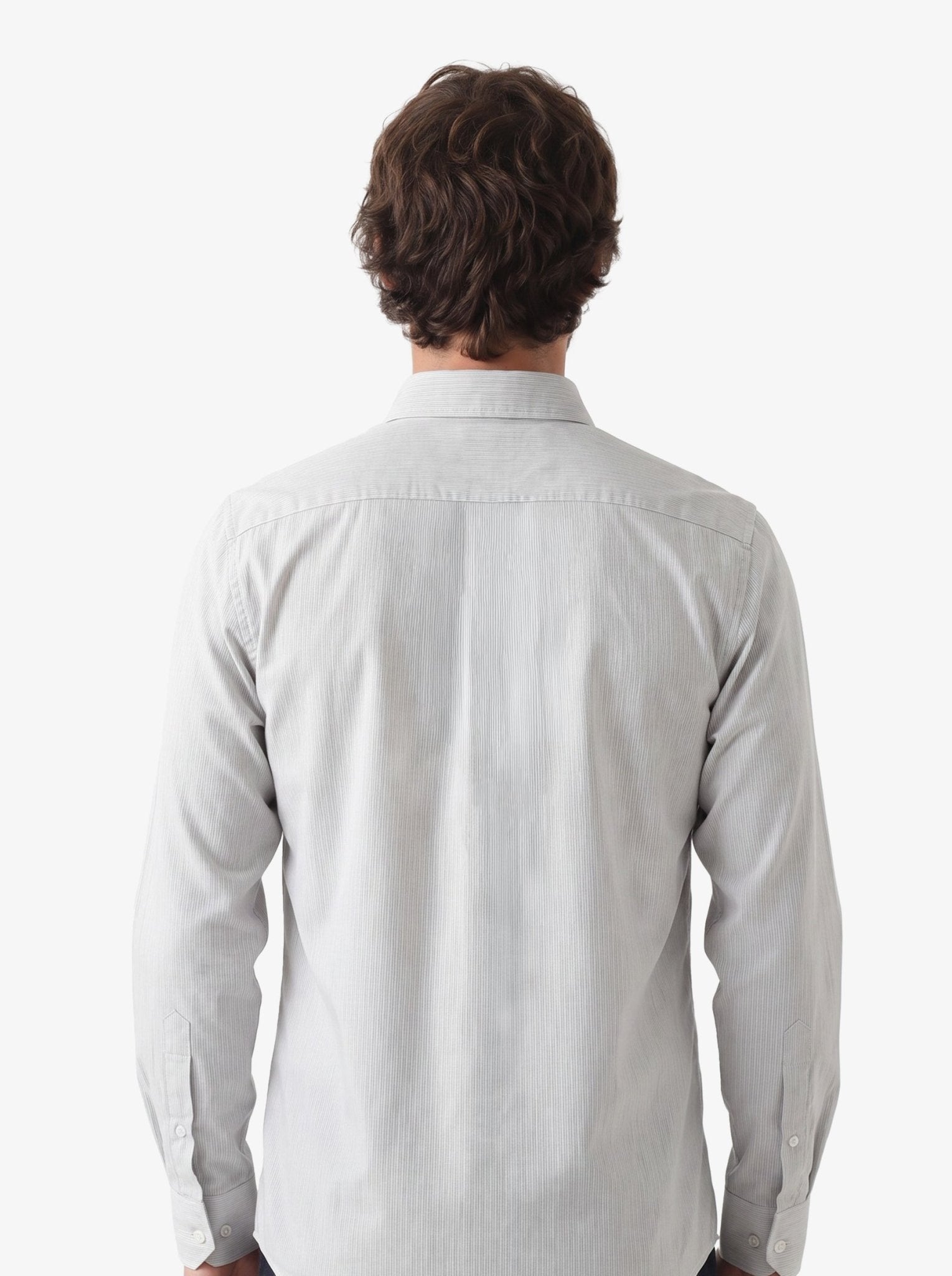 Manchester Camisa Casual Button Down Micro Rayas y Bolsillo Frontal - Manchester
