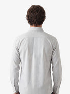 Manchester Camisa Casual Button Down Micro Rayas y Bolsillo Frontal - Manchester