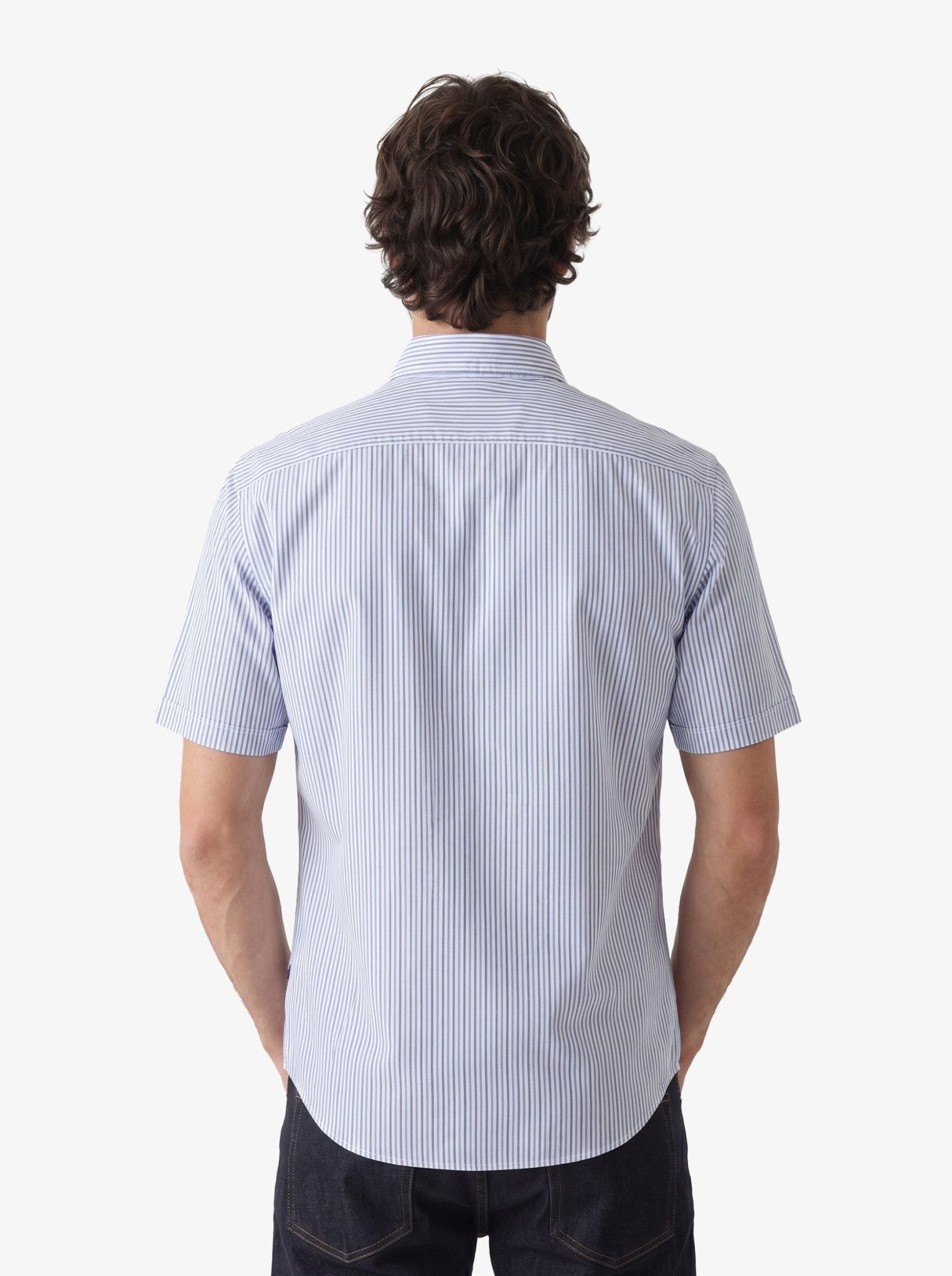 Manchester Camisa Casual Button Down Rayas - Manga Corta - Manchester