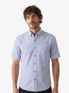 Manchester Camisa Casual Button Down Rayas - Manga Corta - Manchester