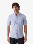 Manchester Camisa Casual Button Down Rayas - Manga Corta - Manchester
