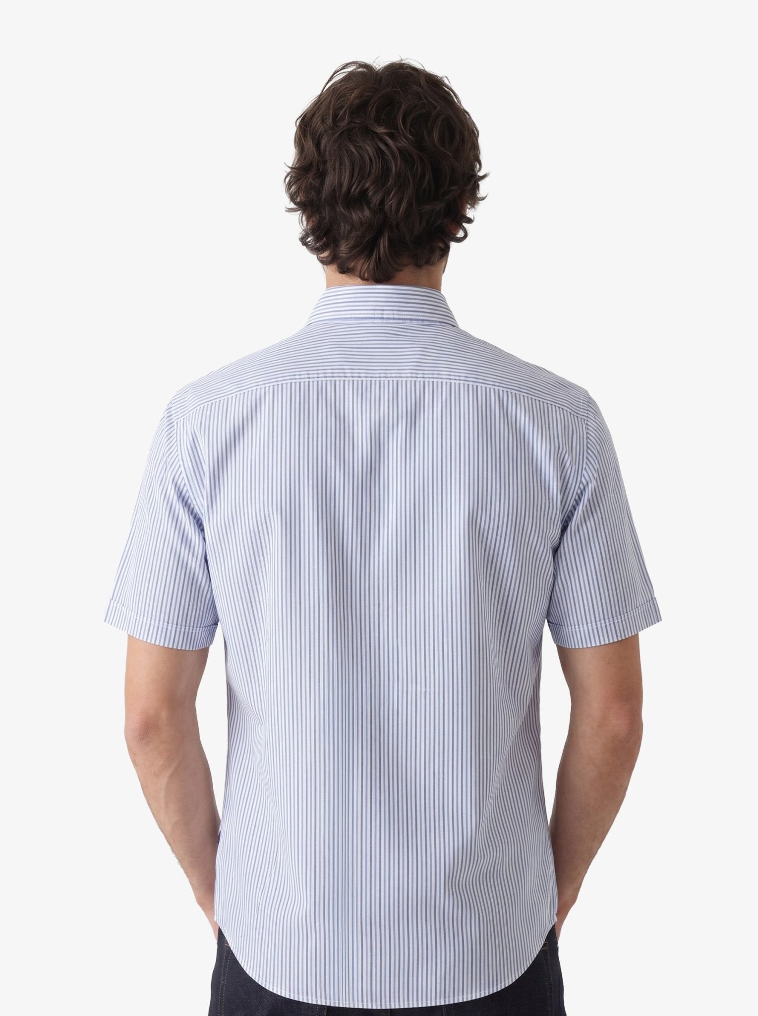 Manchester Camisa Casual Button Down Rayas - Manga Corta - Manchester
