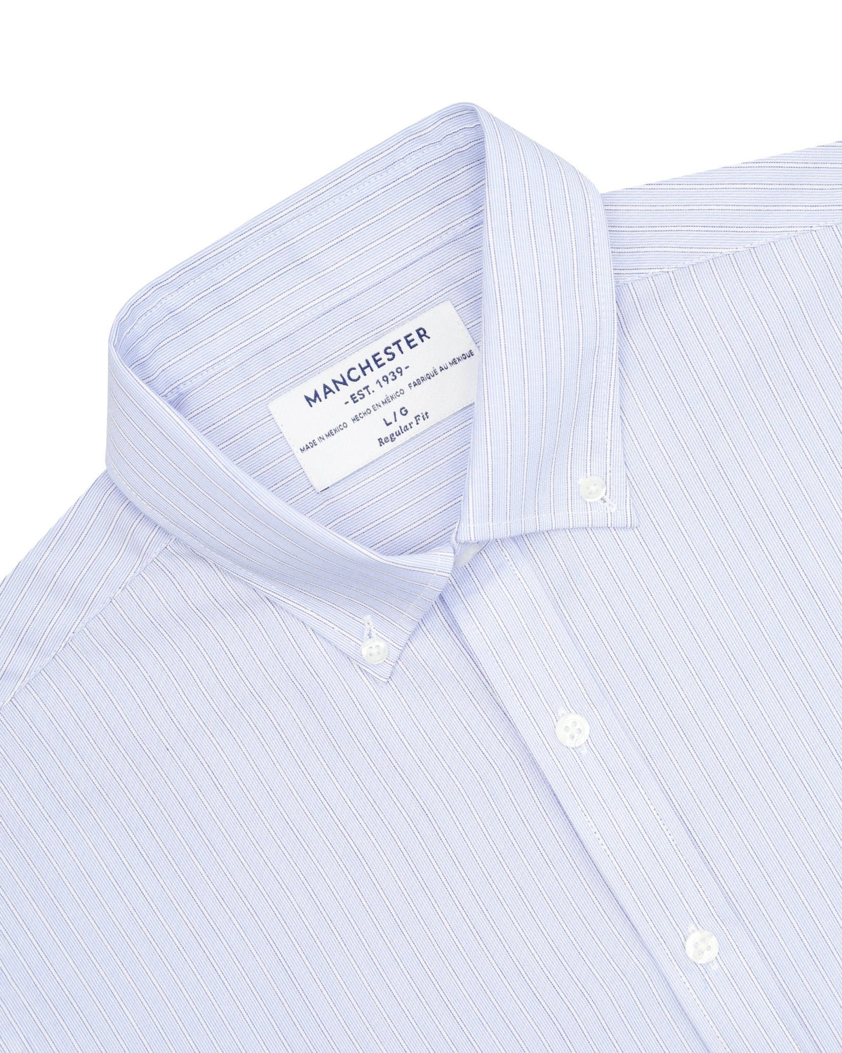 Manchester Camisa Casual Button Down Rayas Manga Larga - Manchester